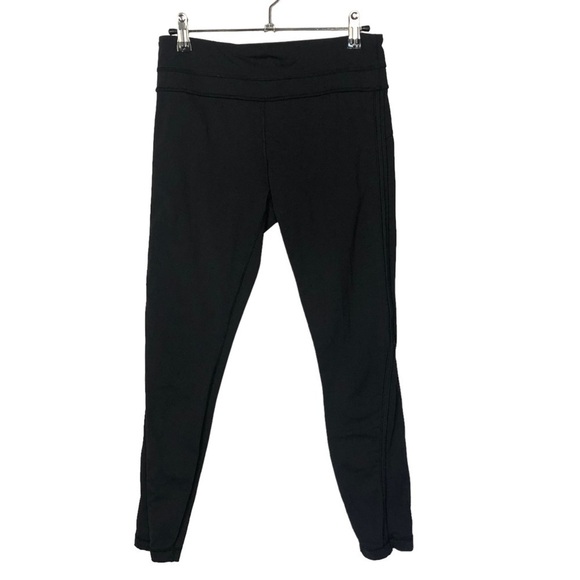 Lululemon Black Mesh Side Mid Rise 7/8 Athletic Pants 6 - Picture 1 of 4